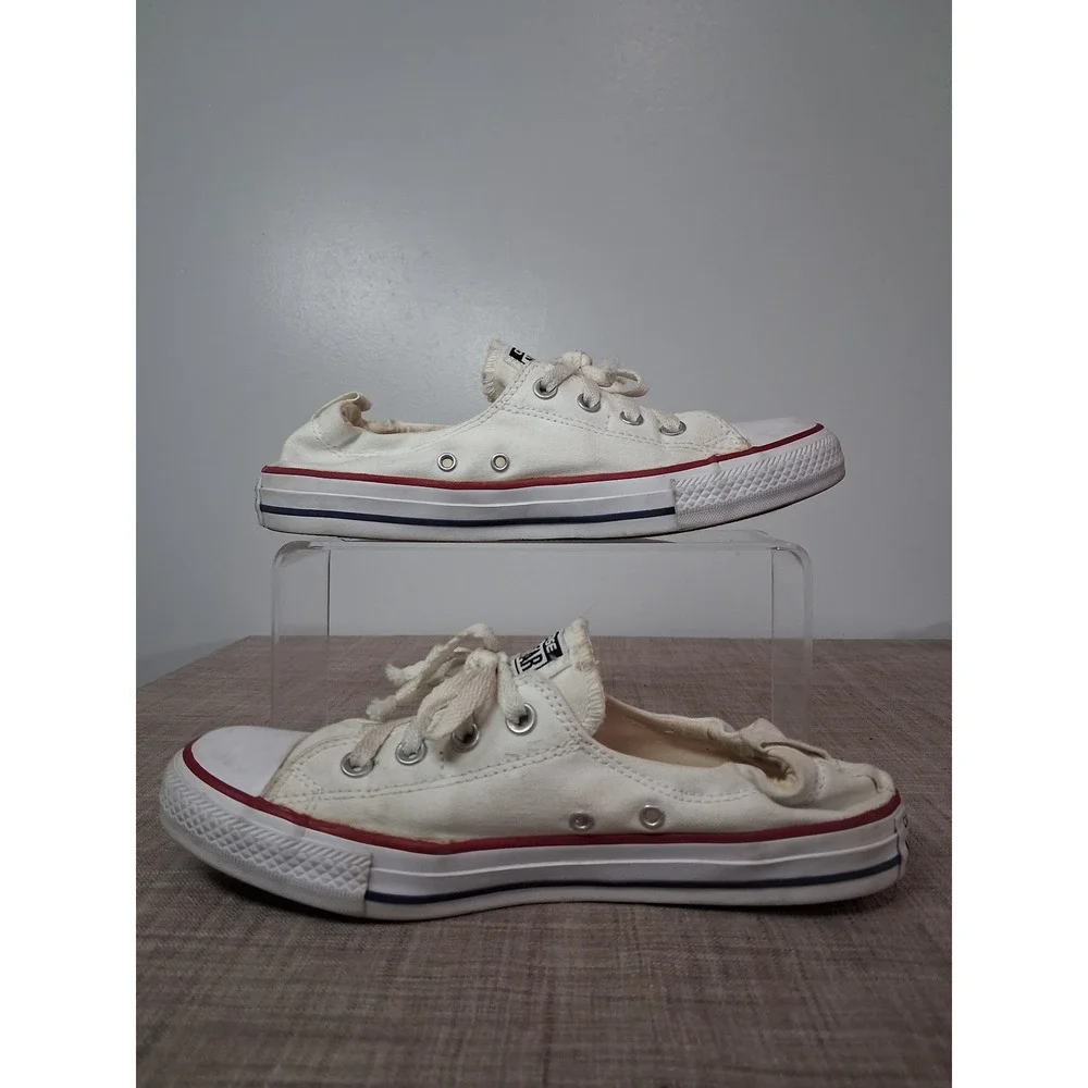 Converse Chuck Taylor All Star Shoreline White Canvas Slip On Sneakers Sz 10